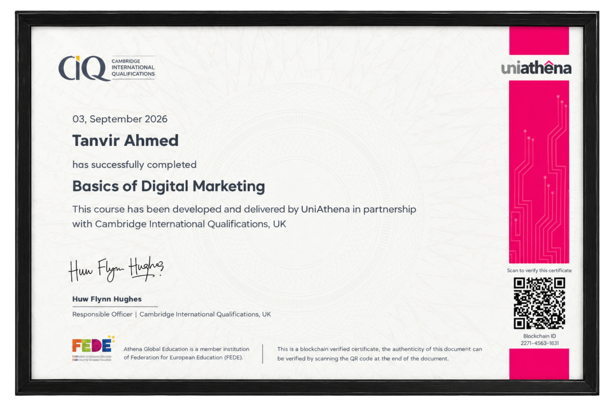 Tanvir Ahmed Professional Certification 5
