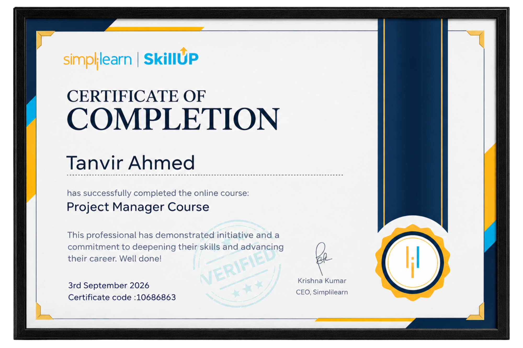 Tanvir Ahmed Professional Certification 6