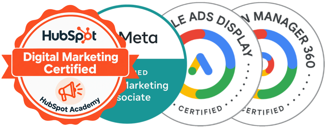 HubSpot, Meta, Google Ads, Campaign Manager 360 Certified Badges